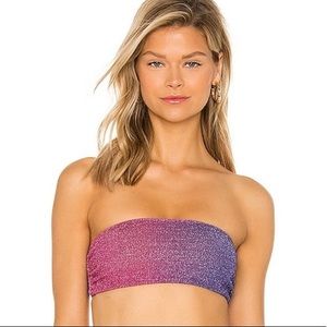 Beach riot pink/purple shine ombré Kelsey bikini top